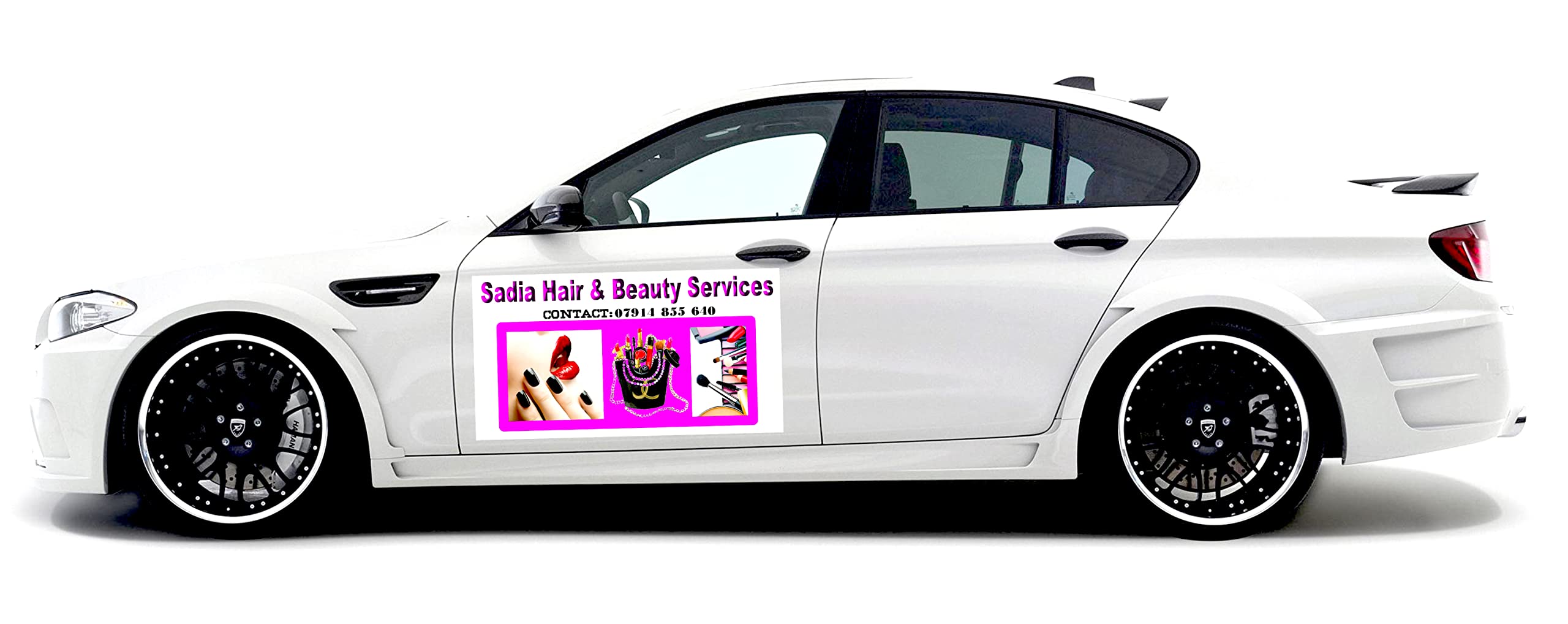 2 cartelli magnetici per auto, furgoni, personalizzati, stampa HD, design laminato, 600 x 250 mm