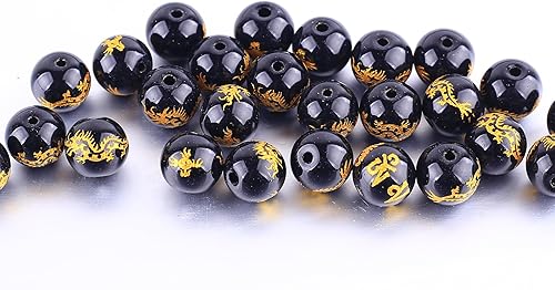 Miniatura 3 de Cuentas de piedra de mapa natural, 37 cuentas de piedra sueltas de 0.394 pulgadas (0.394 in), cuentas de piedra sueltas para hacer pulseras de 15