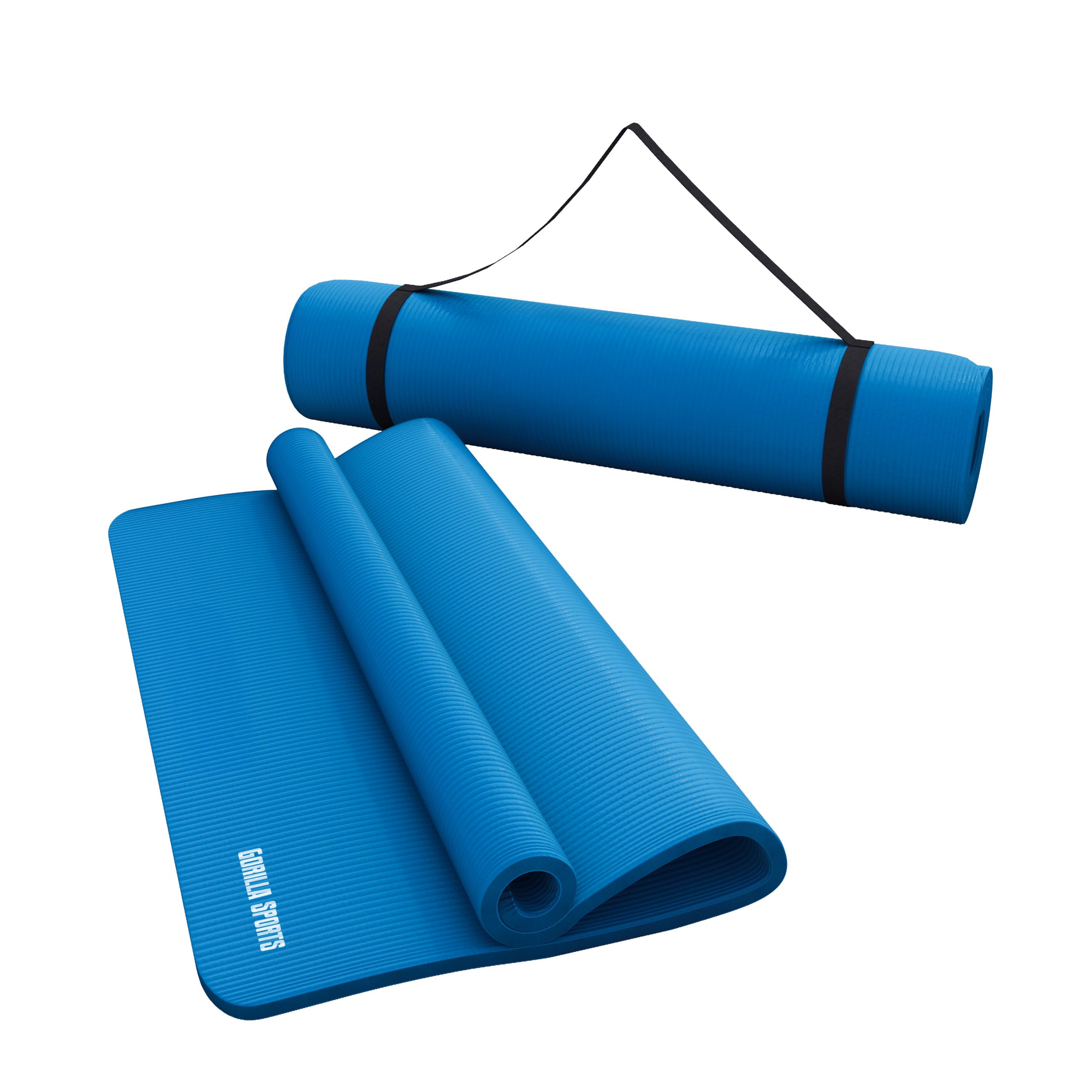 GORILLA SPORTS® Tappetino Fitness - 190x60 / 190x100 cm, Antiscivolo, Impermeabile, Gomma Nitrilica, Spessore 1,5 cm, 13 Colori a Scelta - Tappeto, Materassino Yoga, Pilates, Palestra, Allenamento