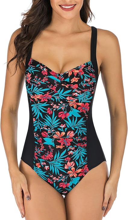 Qiaoer Womens Vintage 50s Bathing Suit Pin Up Monokinis One Piece Swimsuit Amazon Ca Clothing Shoes Accessories