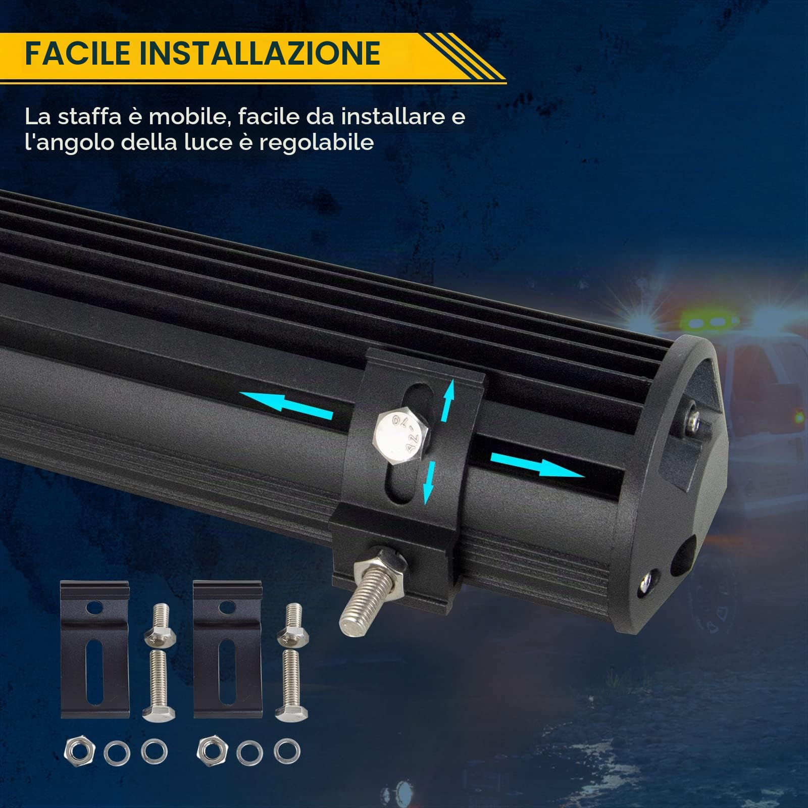 RIGIDON barra led fuoristrada 23 Pollici 58cm 324W luce con 12V cablaggio | impermeabile, tripla fila, per auto trattore camion SUV UTE ATV barca 4x4 veicoli offroad, 6000K bianca, flood spot combo