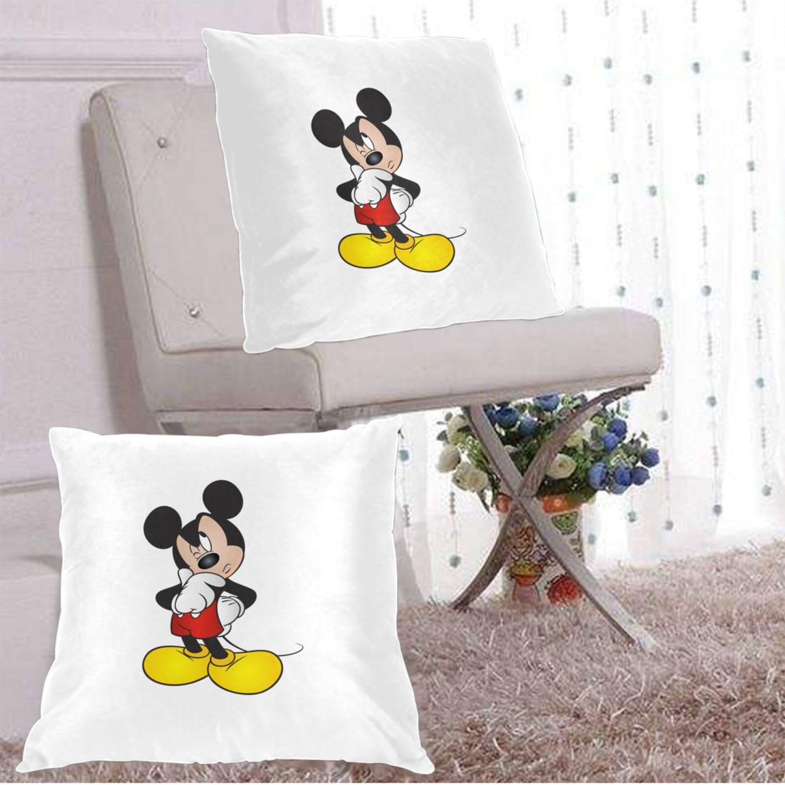 Amazon.co.jp: クッションカバー ミッキーマウス 枕カバー 2枚セット