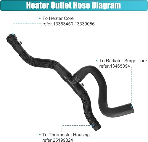 Miniatura 5 de X AUTOHAUX 95039027 Conjunto de manguera de salida del núcleo del calentador HVAC para Chevrolet Cruze 2011-2016 l LS LT 1.8L L4 - Manguera de