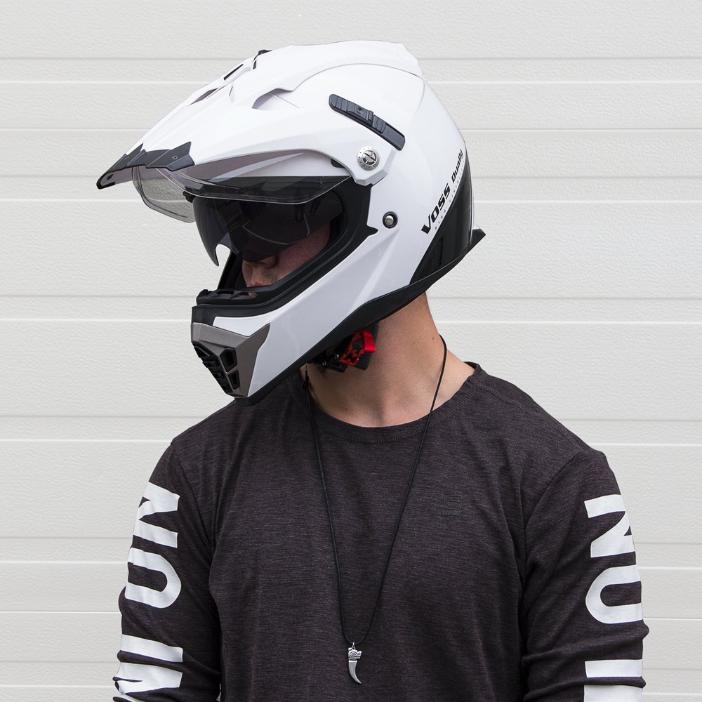 Voss 600 Dually Dual Sport Helmet With Integrated Sun Lens