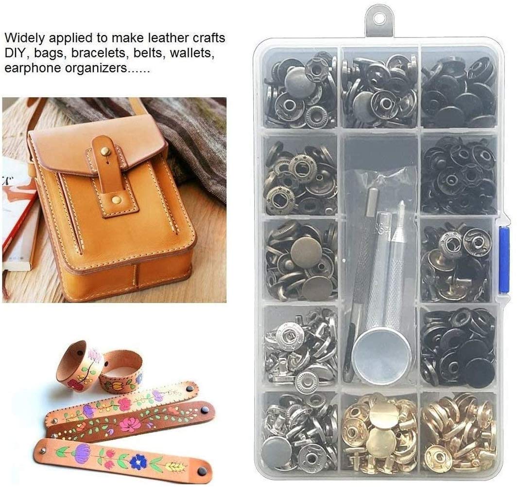 Bottoni A Pressione Metallici Oro 10mm: Set Di 10 Per Borse, Jeans E Pelletteria - Foto 7