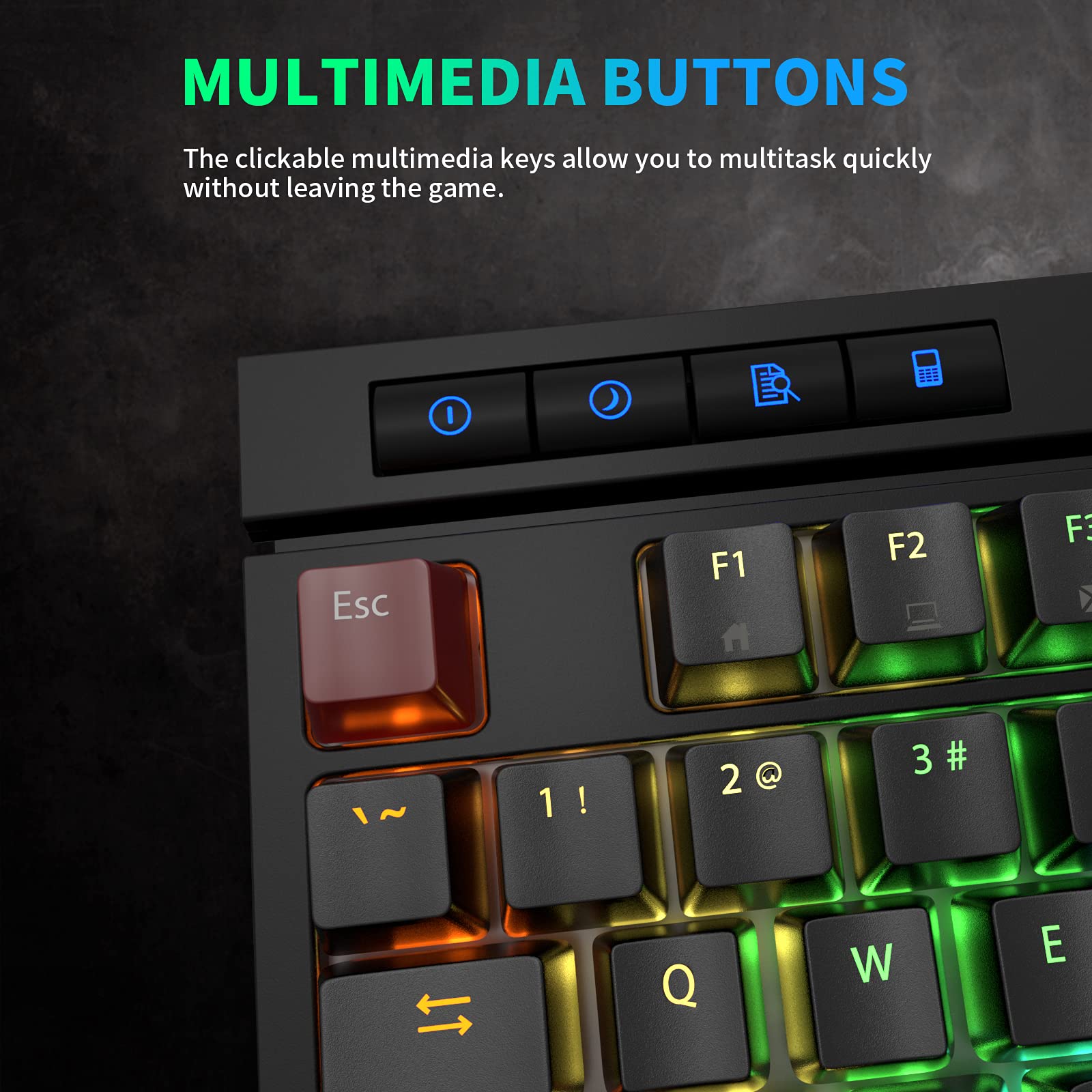 STOGA Mechanical Gaming Keyboard,87 Keys Wired Gaming Keyboard,LED