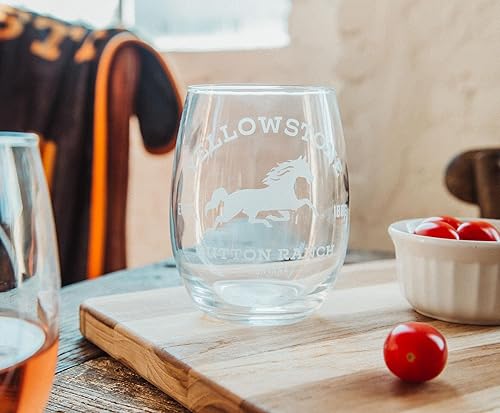 Miniatura 6 de Toynk Yellowstone Dutton Ranch - Copas de vino sin tallo, juego de 2 vasos de 20 onzas para mimosas, cócteles