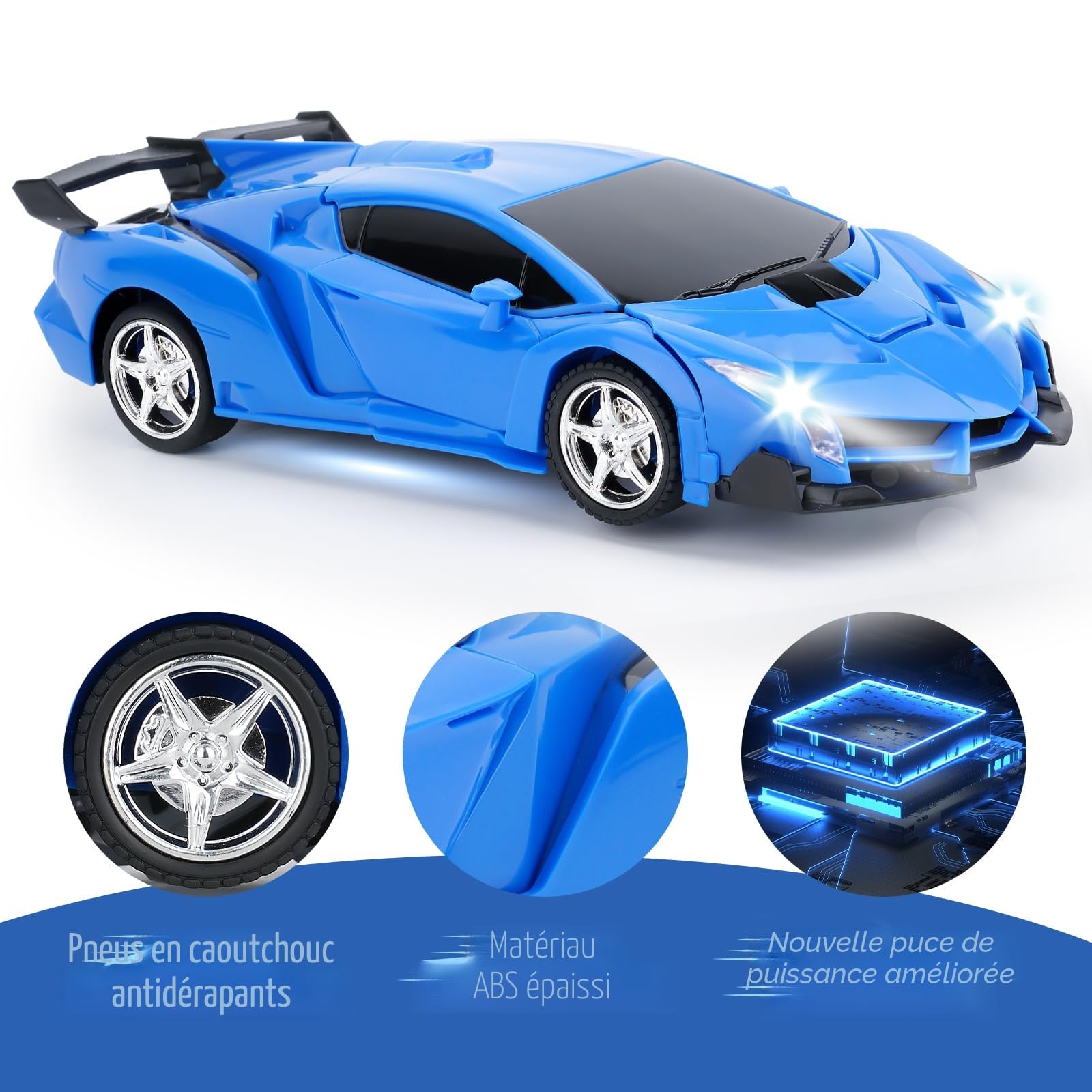 Voiture télécommandée, Robot Transformable, pour Enfants, échelle 1:18, Jouet d'anniversaire, pour garçons de 3, 4, 5, 6, 7, 8, 9, 10 Ans, garçons et Enfants - Jaune