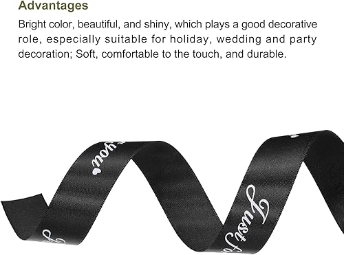 Miniatura 3 de MECCANIXITY Cinta de satén de 1 pulgada de ancho y 50 yardas de ancho Just for You, cinta de grogrén personalizada de San Valentín para envolver