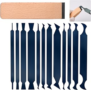 12-PCS Cabinet Scraper Set with Burnisher - Multi-Shaped Card Scrapers for Woodworking, Precision Wood Scraper Kit for Fine Finishing & Shape Shaping, Handcrafted Card Scraper for Woodworking Project