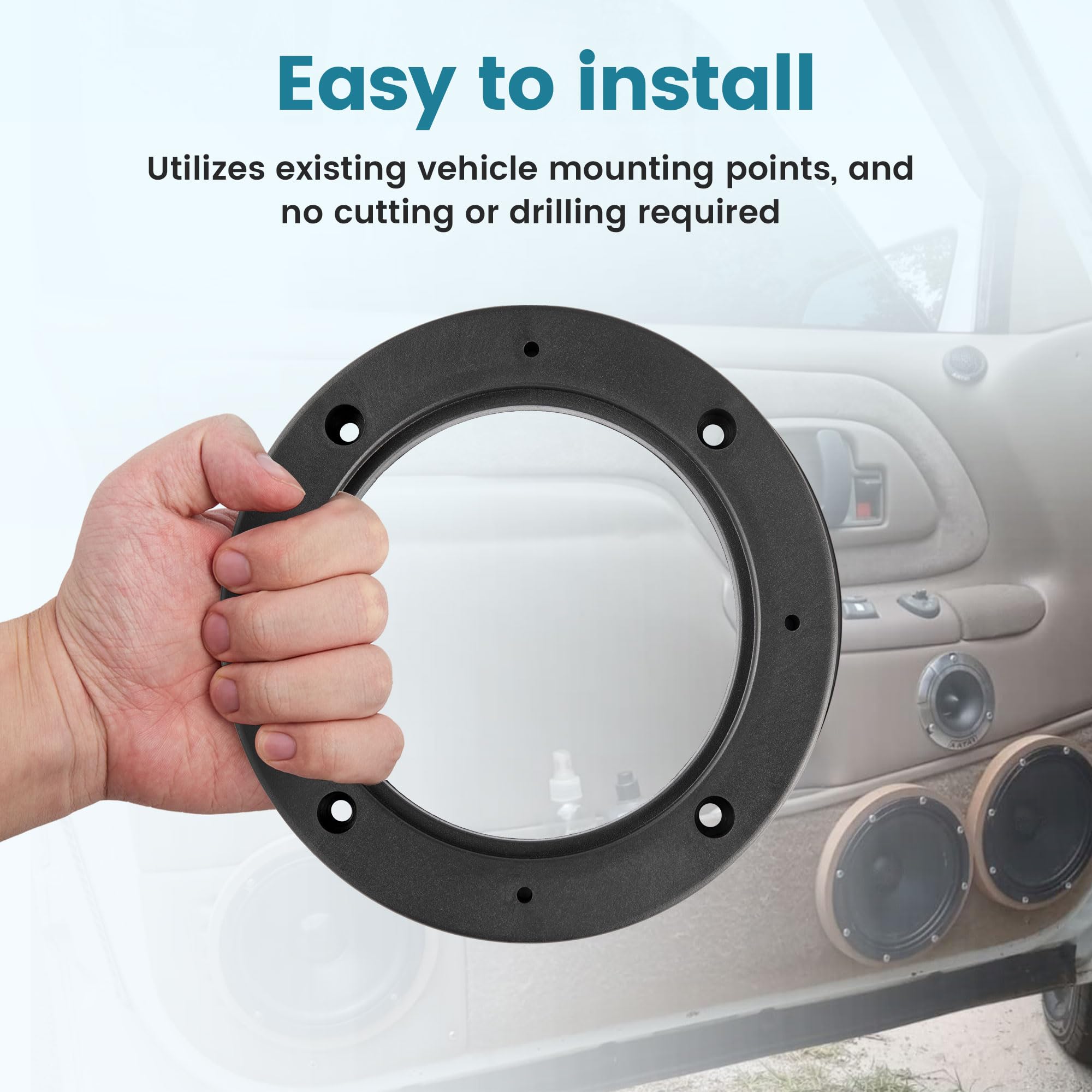 KONTONTY 4pcs Universal 4 Inch ABS Speaker Spacer Rings Car Audio Adapter Bracket For Enhancing Sound Quality In Any Vehicle - View #13