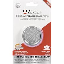 Moka Pot Replacement Parts, KPS-SR Moka Express 4 Cup Upgraded Replacement Filter and 2 Silicone Gaskets for Moka Pots, Compatible with KPS7-4, KPS61-4