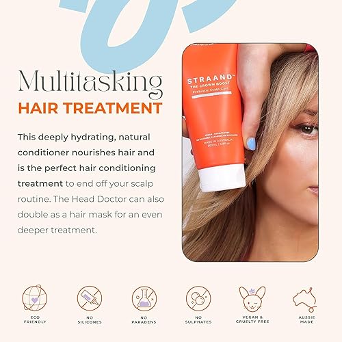 Miniatura 4 de Straand Crown Boost - Tratamiento prebiótico para el cabello, acondicionador vegano y mascarilla de proteína para el cabello más brillante, más
