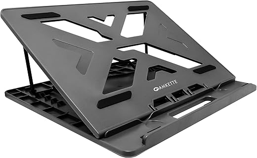 AMKETTE Ergo View Laptop Stand with 7 Adjustment Levels for laptops up to 15.6 inches (12 inch /13 inch /14.1 inch /15.6 inch) (Grey)