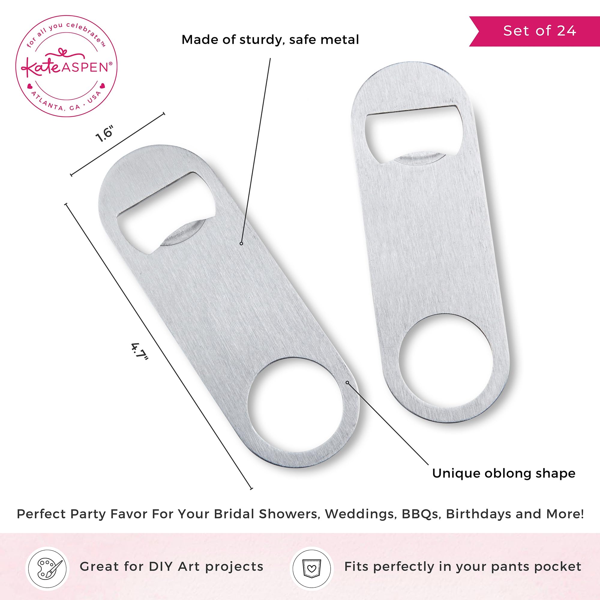 Amazon.co.jp: シルバー 楕円形 ビール栓抜き 24個セット DIY