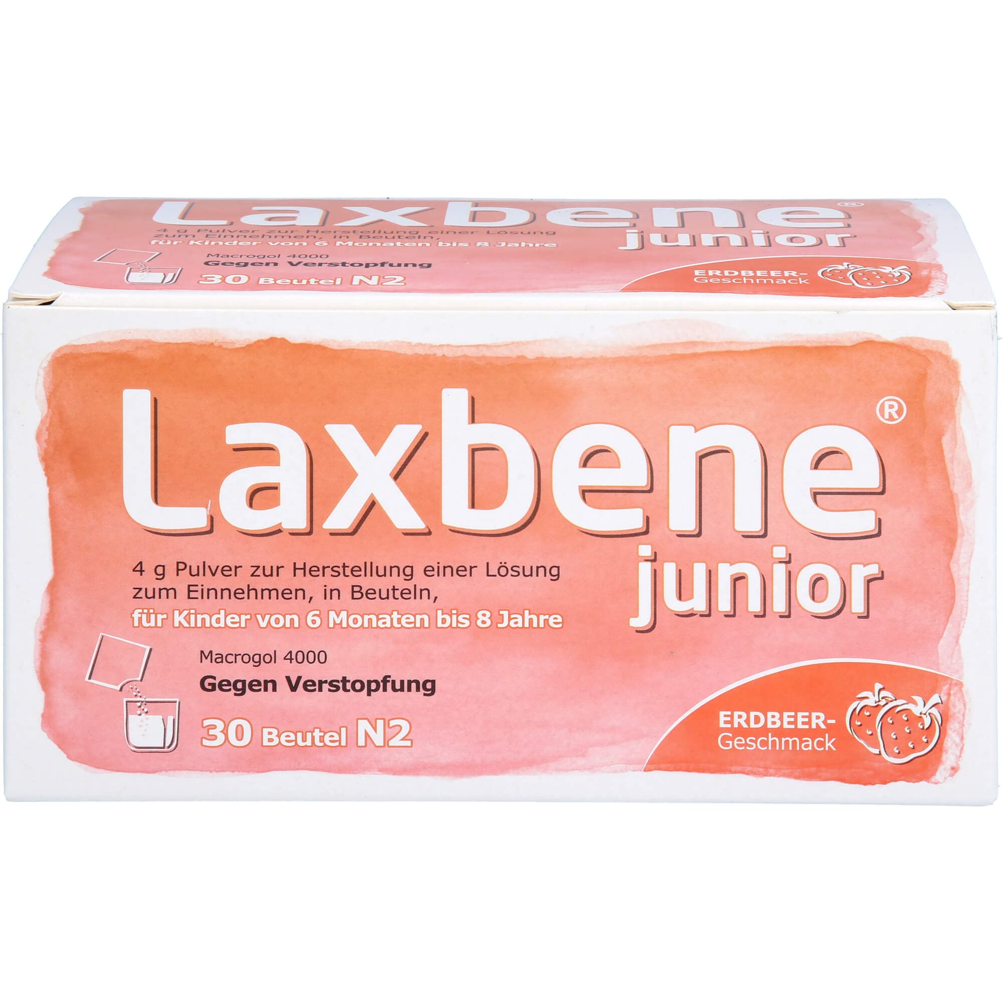 Laxbene junior 4 g Pulver – Schoko, für Kinder von 6 Monaten bis 8 Jahre, 30 Stück