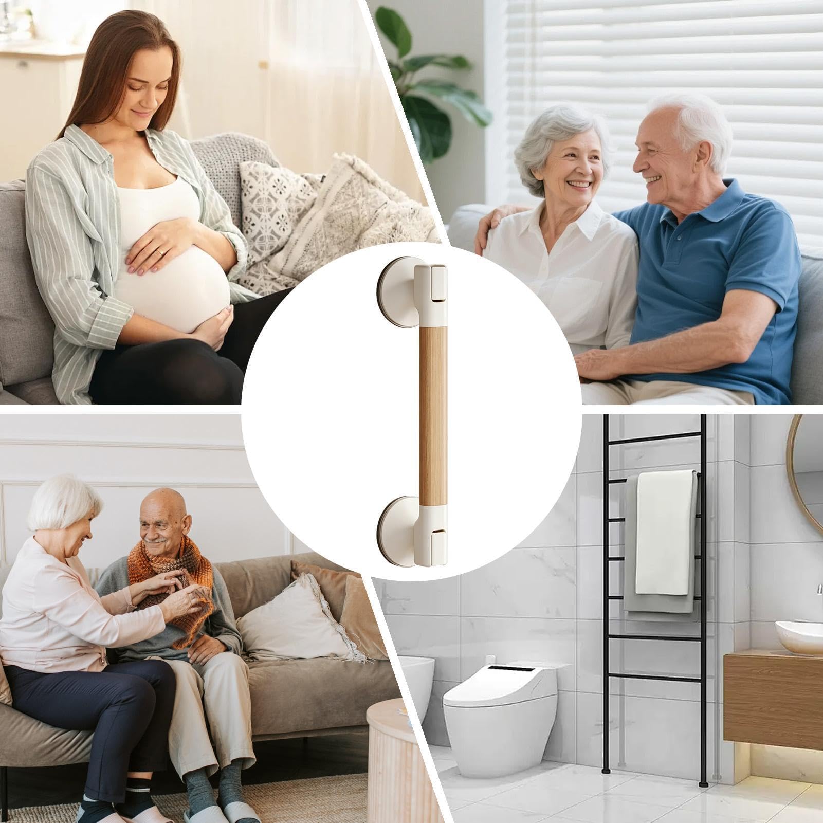Maniglioni per doccia – Maniglia a ventosa per assistenza al bagno | Nessuna maniglia per doccia | per bagno vasca da bagno WC casa hotel appartamento dormitorio bambini donne incinte ferite