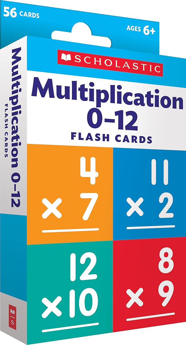 Tarjetas didácticas escolares: multiplicación 0 - 12