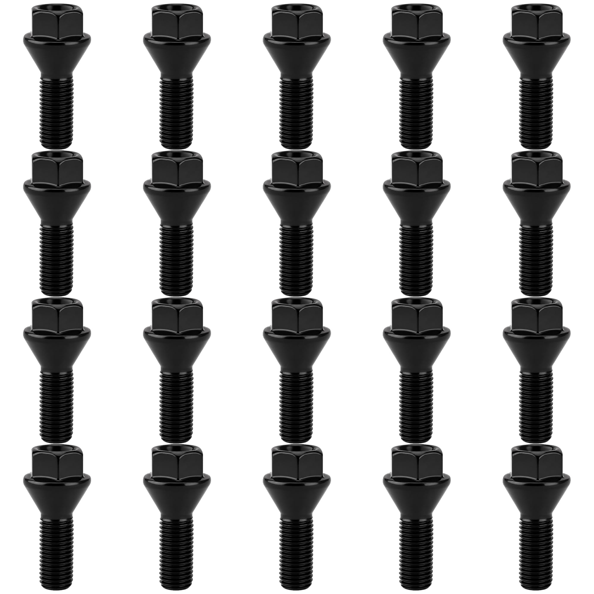 20x Radschrauben und Muttern kompatibel mit M12x1,5:1er E81 E87 3er E21 E30 E36 E46 E90 5er E12 E28 E34 E60 E61 6er E24 E64 1975-2017 610-574 36136781150