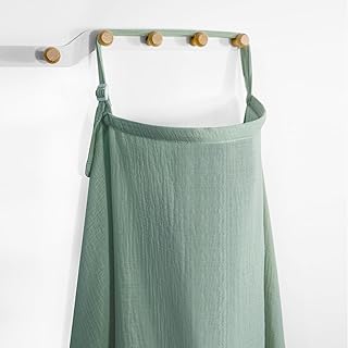 Muslin Nursing Covers for Breastfeeding, Arch Neckline Breast Feeding Covers for Women, Moms Privacy Breathable Summer Nursing Apron, 43.3