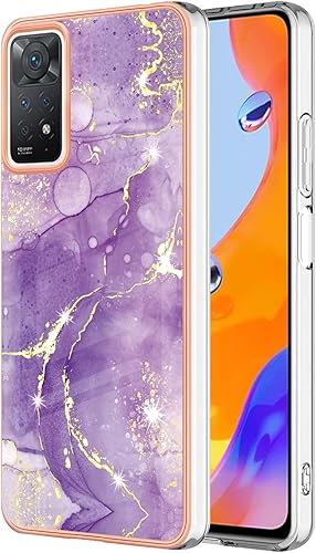 Funda delgada para Xiaomi Redmi Note 11 Pro, funda brillante con patrón de mármol IMD para niñas, cubierta de protección de pantalla y cámara para