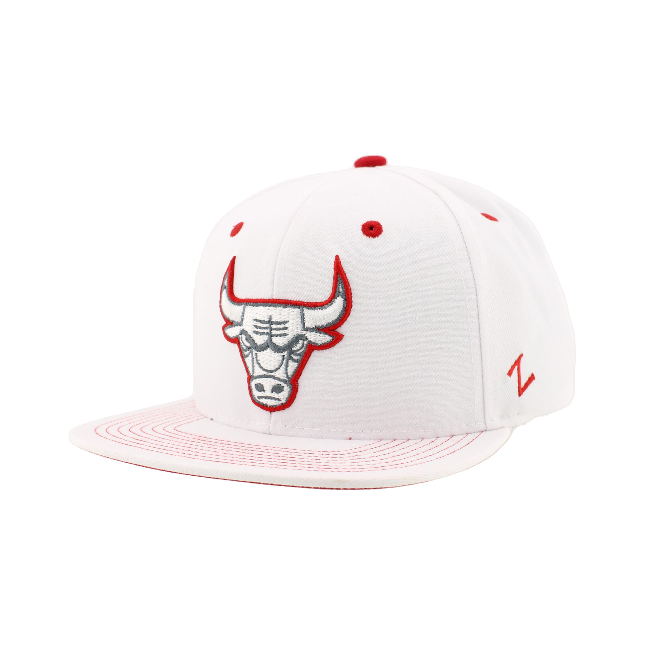 ZHATS Unisex's NBA Officially Licensed Adjustable Snapback Hat Flat Bill Z11 Pop White, One Size
