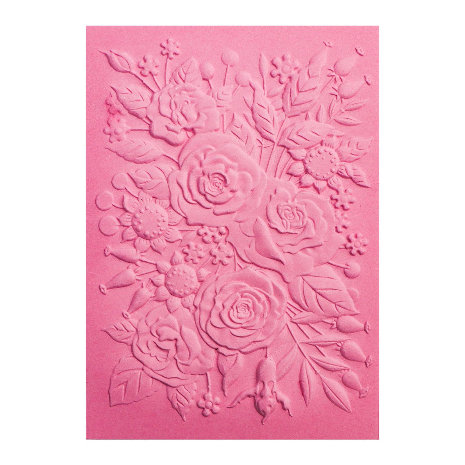 OTCRAFT 3D Embossing Folder for Card Making,Rose Garden Clear Plastic Texture Fades Embossing Folder Template for Scrapbooking and Other Paper Craft Album Stamps DIY Decoration 6.3" L x 4.5" W