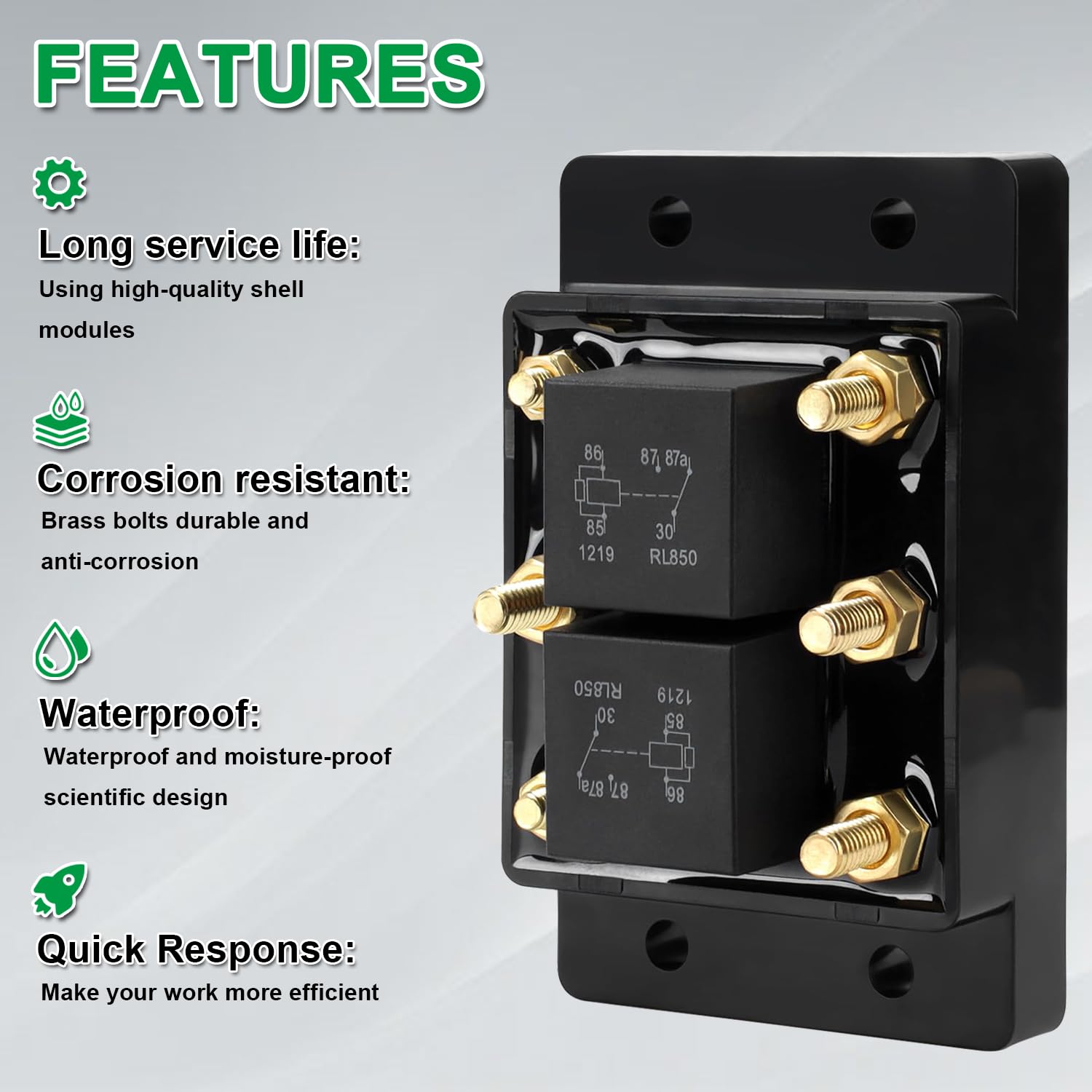 Winch 12v 12V 80A Waterproof Forward/Reverse Relay Module - 6 Brass ...