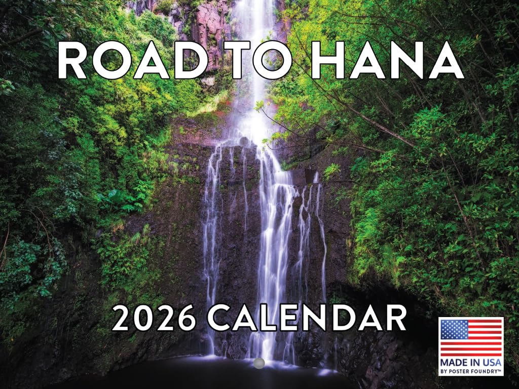 Road To Hana Calendar 2026 Maui Hawaii Monthly Wall Calender 12 Month | American Made In The USA — image 1