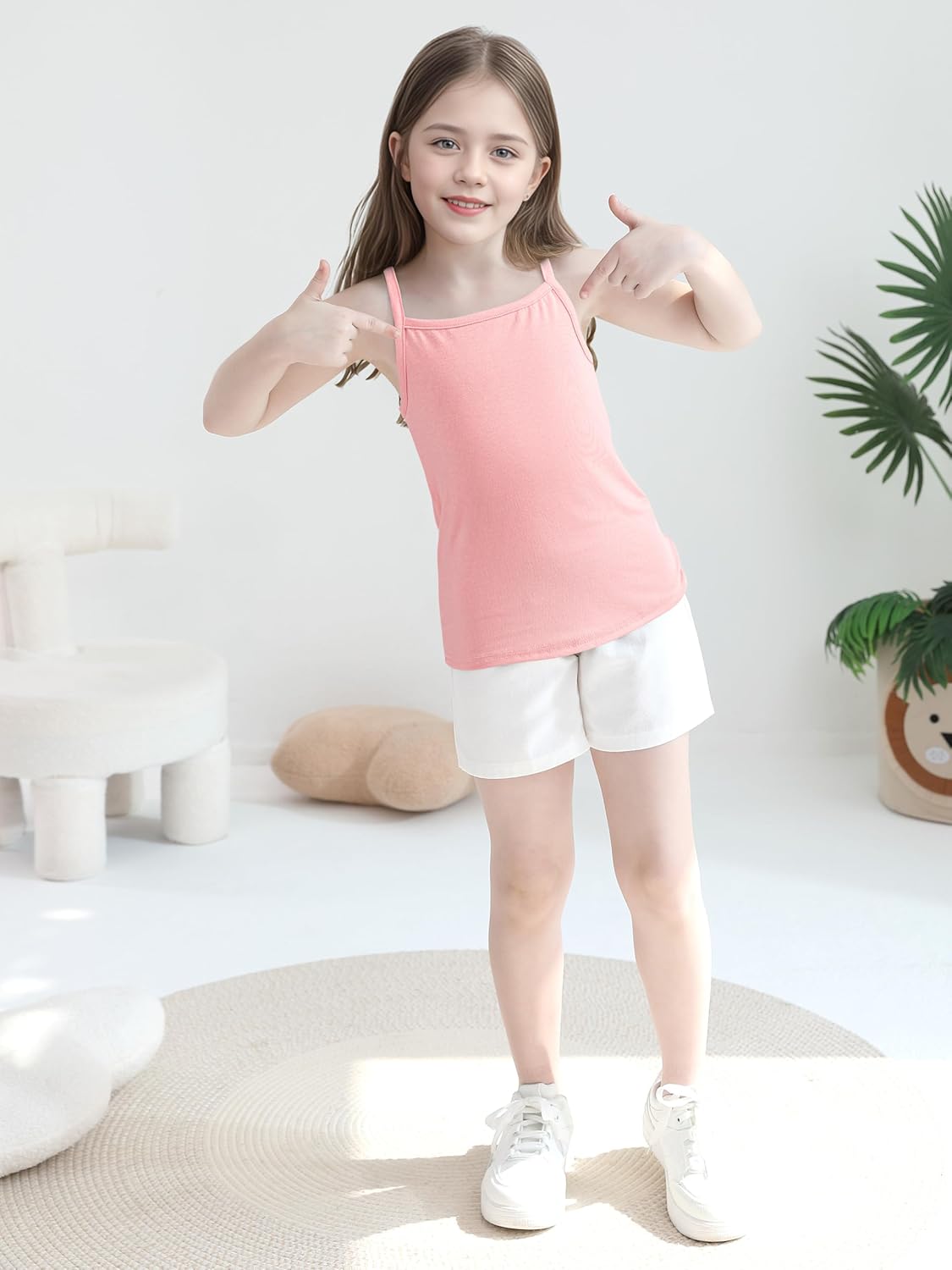 Cooraby 5 Pack Girls Tank Tops Soft Cami Scoop Neck Undershirts Solid Sleeveless Undershirts for Toddler Girls - Image 3