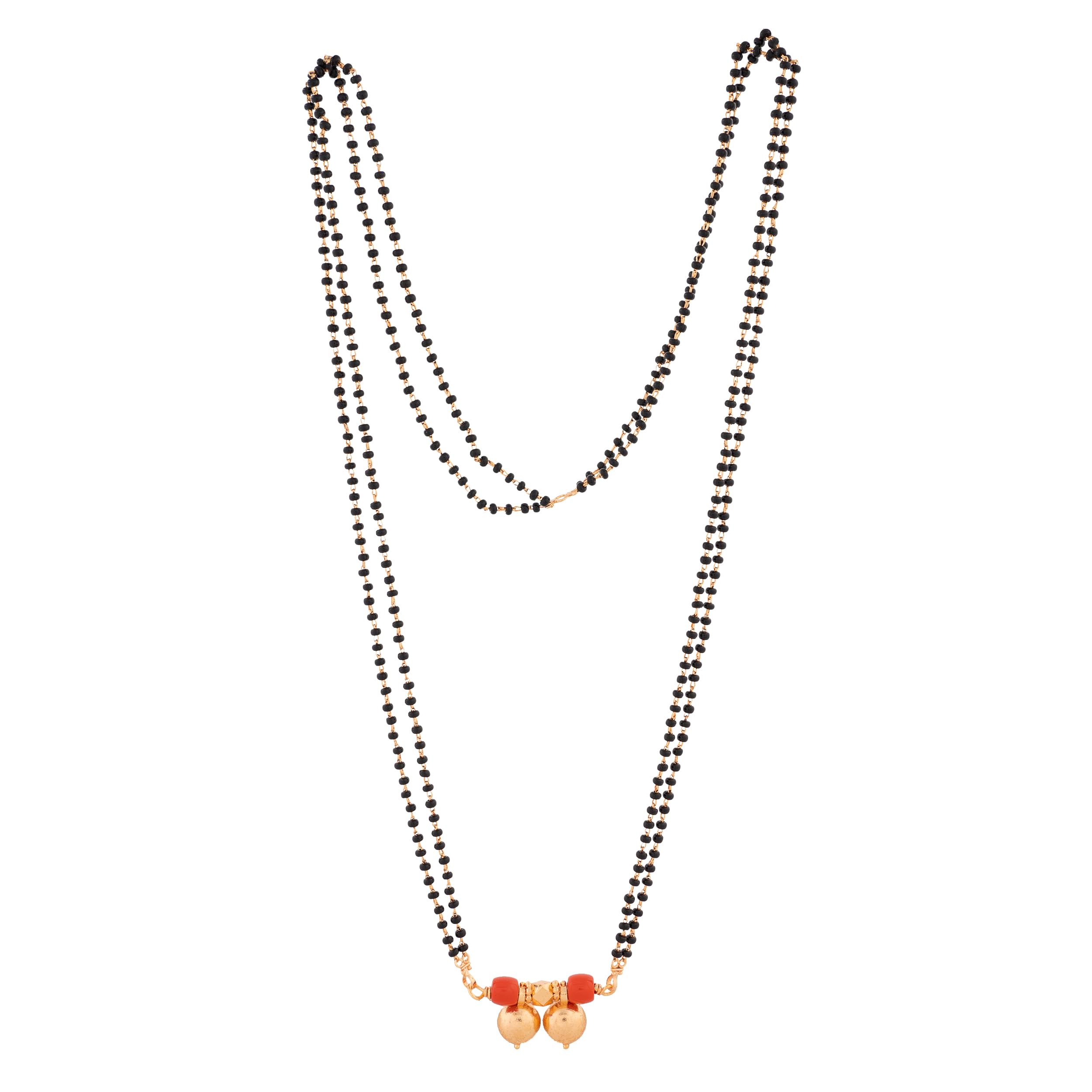 Radhas Creations black beads mangalsutra 30" with double vati tali for women One gram gold No.1225 (Double vati) (B0CSXL5X15) Amazon Price History, Amazon Price Tracker