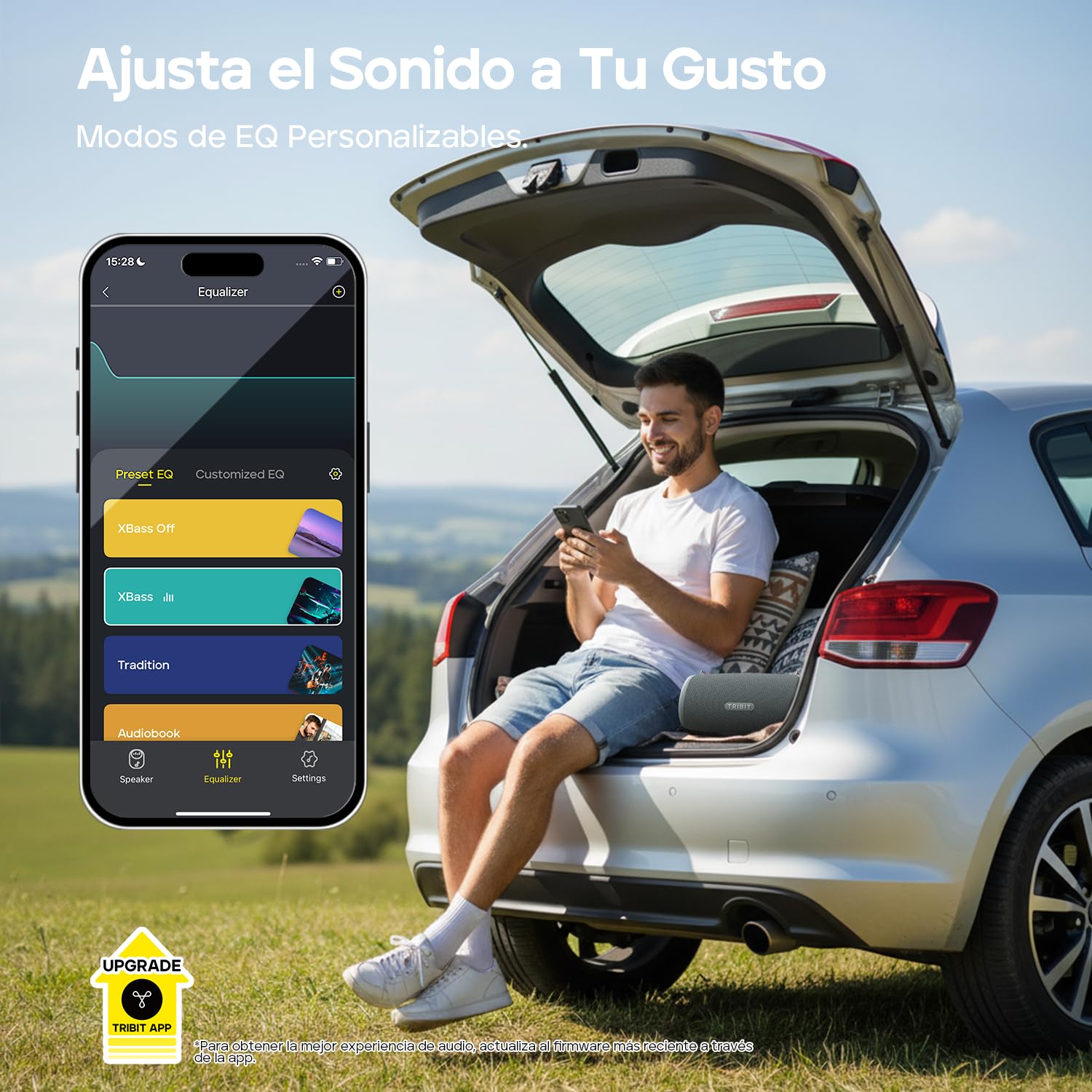 Tribit StormBox Lava Altavoz Bluetooth Portátil, 80 W, IP67 Impermeable | XBass, 24 horas, Bluetooth 5.4, EQ personalizado, TWS, micrófono integrado, camping, fiestas, exterior, negro