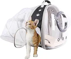 halinfer Mochila Para Gatos Com Janela Transparente E Bolhas, Transporte De Animais Estimação Cúpula Astronautas, Gatinhos, Filhotes Pequenos, Bolsa Livros Viagem Visitas Veterinárias Ao Ar Livre