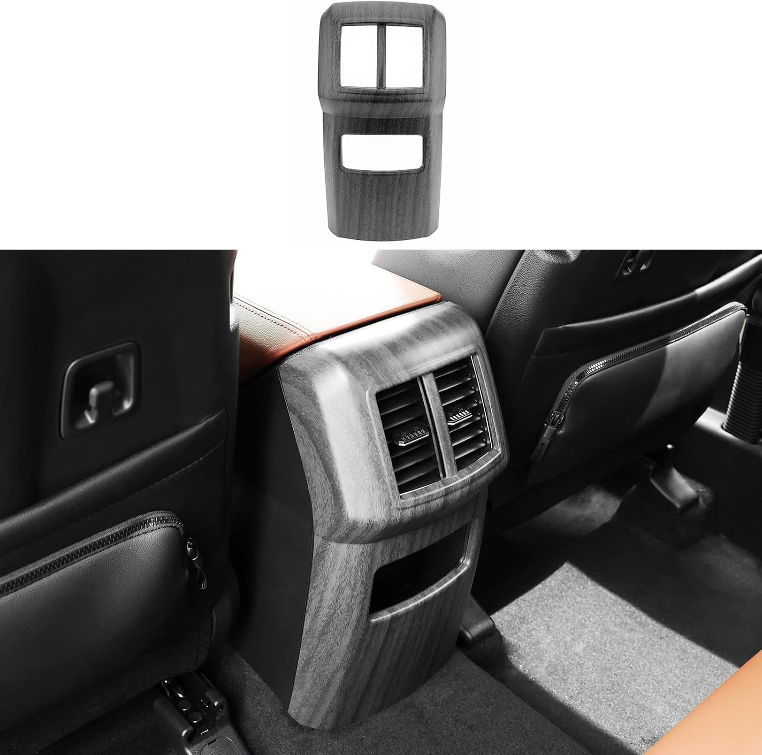 YOUTOOCAR Car Interior Rear Air Condition Vent Outlet Cover Trim Compatible with Kia Sportage 2023-2026 Accessories (Wood Grain)