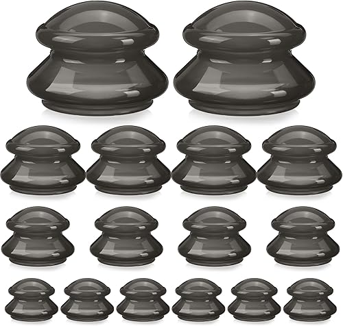 Juego de terapia de ventosas de silicona de 4 tamaños, tazas de masaje de ventosas, taza de terapia de ventosa china profesional, para reducción de