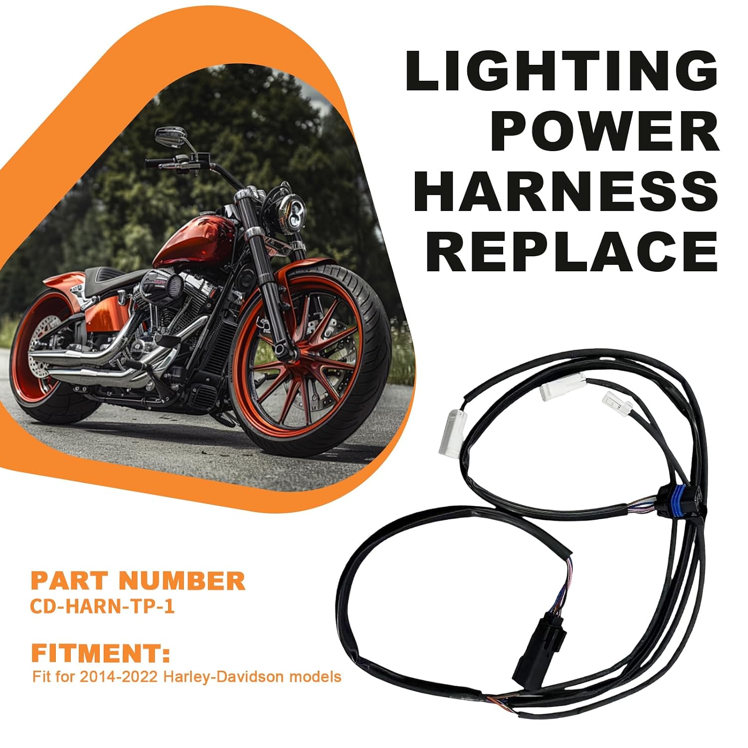 Lighting Power Harness Replace CD-Harn-TP-1 Fit for Harley Davidson 2014-2022