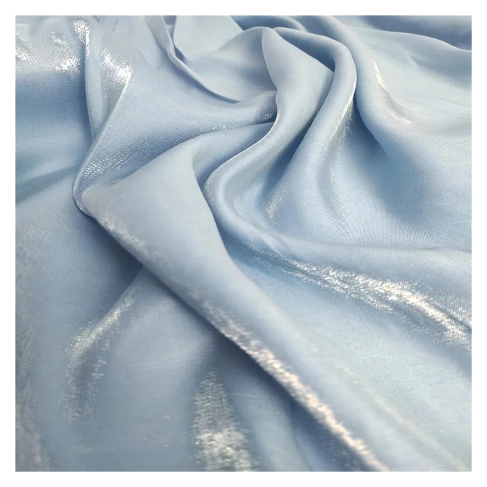 Satin Fabric 50x150cm Gradient Color Mercerized Satin Fabric Shiny Crystal Glass Silky Glitter Iridescent DIY Sewing Shirt(Color-15)