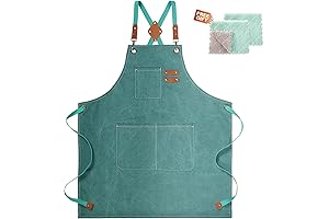 Chef Apron, Heavy Duty Gardening Apron with Pockets for Men and Women