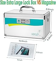 Vista 2 de Glosen Caja de bloqueo de medicina, caja de medicina con bloqueo, cajas de bloqueo de seguridad【Extra grandes】15.9x9.3x8.9 pulgadas, caja