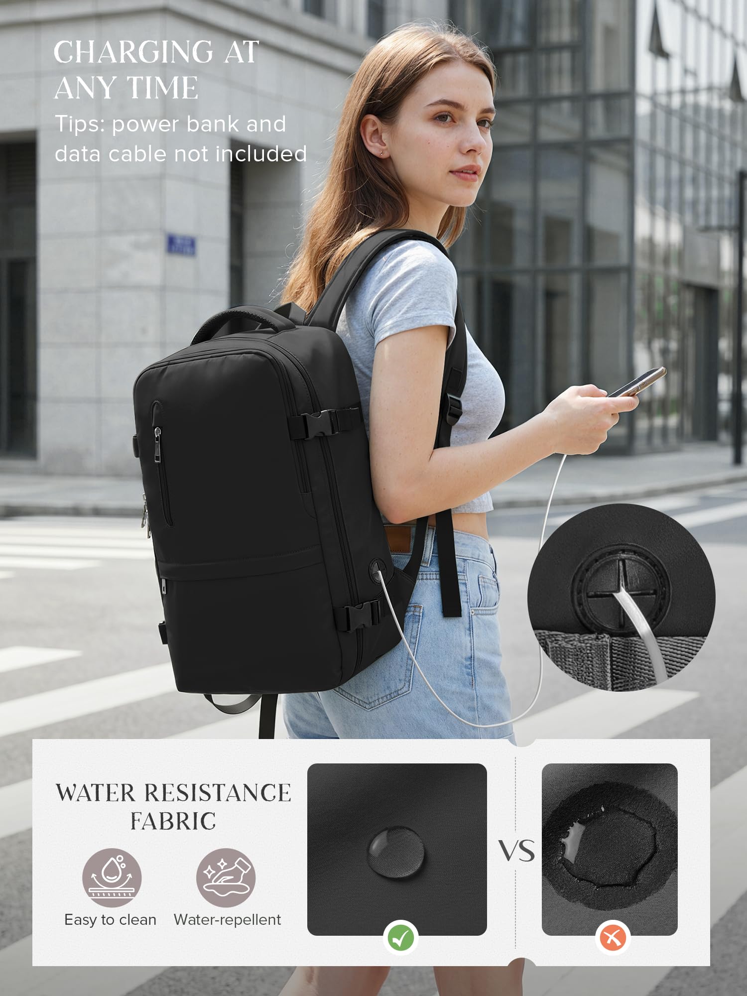 Hayayu Borse da Cabina per Ryanair 40x30x20 Bagaglio a Mano Zaino Borsa Zaino da Viaggio Il Sedile Zaini per Ryanair bagaglio a mano Borsa Cabina Viaggio Backpack Travel Casual Daypack