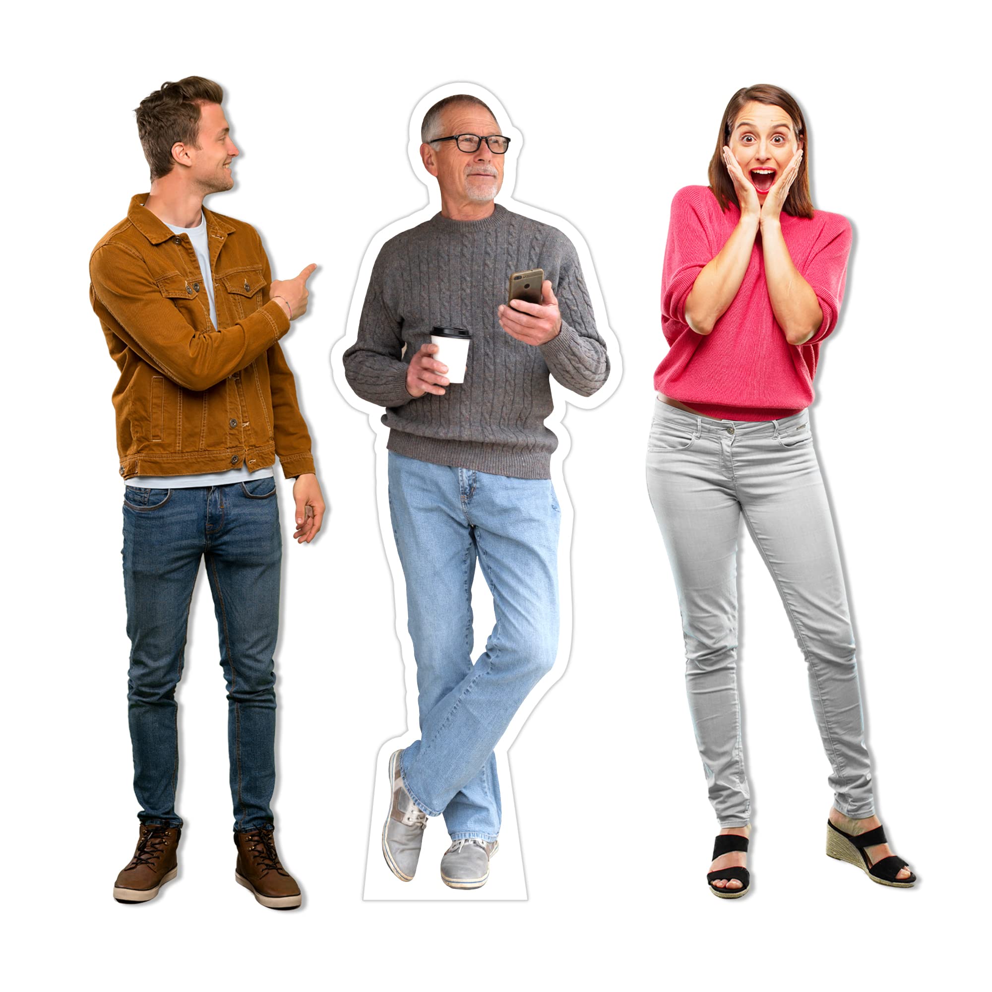 Voila Print Custom Life Size Coroplast Cutouts of Any Photograph, Personalized Full Body Standees, Lifesize Standup Great for Parties and Special Events, VP176 (12 Inches)