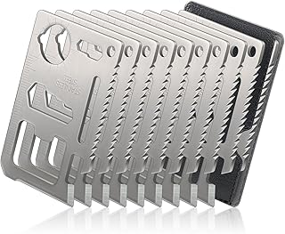 11-in-1 Credit Card Multitool For Men, 10 Pack Survival Pocket Tools, Thickened Stainless Steel Bottle Opener, Credit Card Wallet Tool, Double Row Sawtooth Pocket Tool