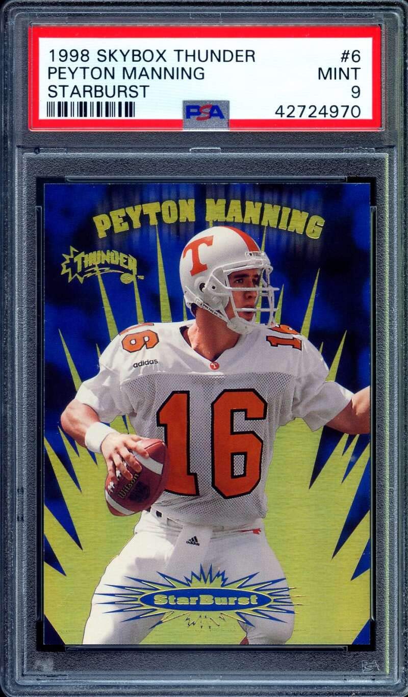 Amazon.com: Peyton Manning Rookie Card 1998 Skybox Thunder Starburst #6 PSA  9 : Collectibles & Fine Art