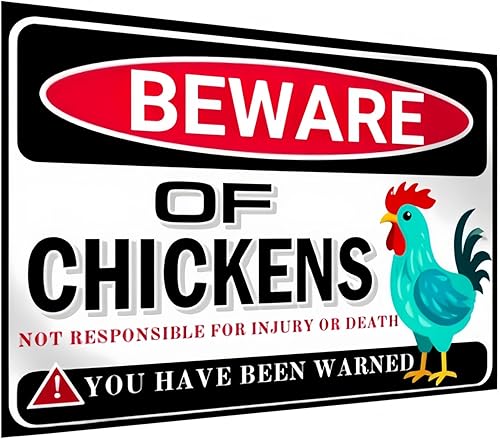 Letrero de pollo humorístico  Letrero de advertencia de lata retro para patio, gallinero, café o pared, regalo de decoración de pollo para disponible en Yaxa Guatemala