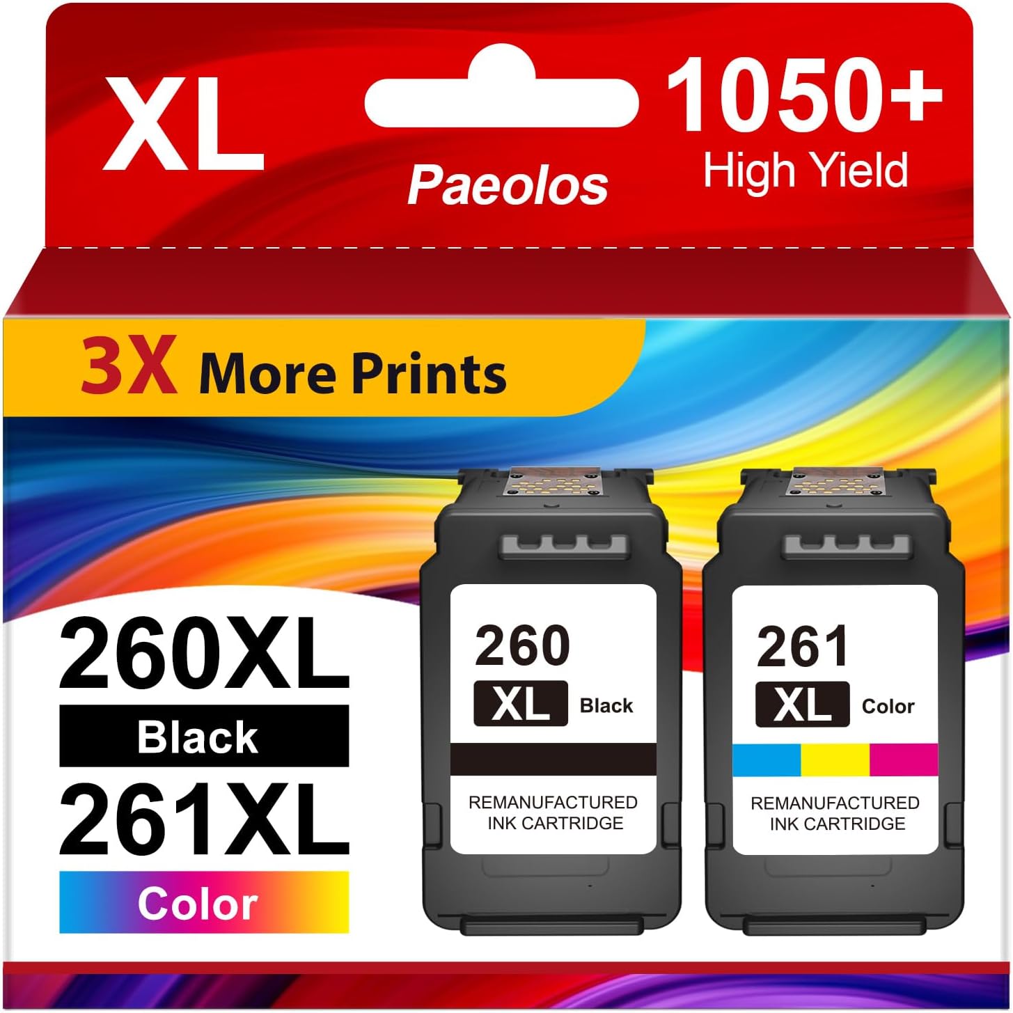260XL 261XL PG-260 XL CL-261 XL Replacement for Canon 260 and 261 Ink Cartridges for Canon Pixma TS6420a TS6420 TS6400 TR7020a TR7020 TR7022 TS5300 TS5320 Printer Ink Cartridges (Black Color, 2-Pack)