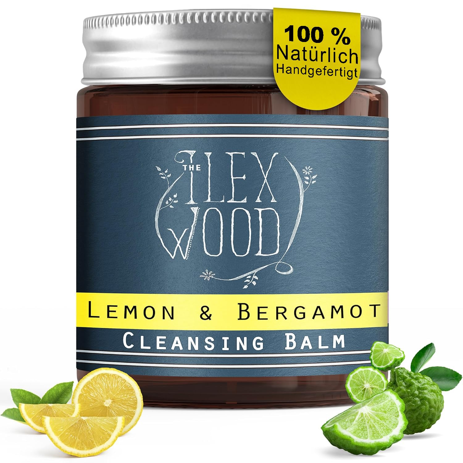 The Ilex Wood - Zitrone und Bergamotte Reinigungsbalsam - Feuchtigkeitsspendende Gesichtspflege. 100% natürlich, vegan, tierversuchsfrei, palmölfrei, kunststofffrei, handgefertigt - 60 ml