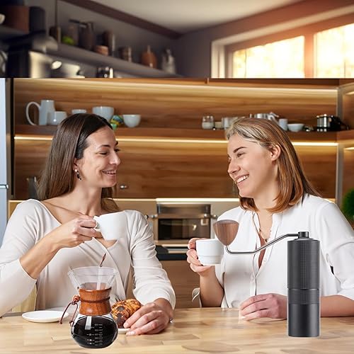 Miniatura 11 de Popsweet C38 - Molinillo de café manual con rebabas exteriores cónicas de acero inoxidable desmontables, molienda de granos de café de 400 libras,