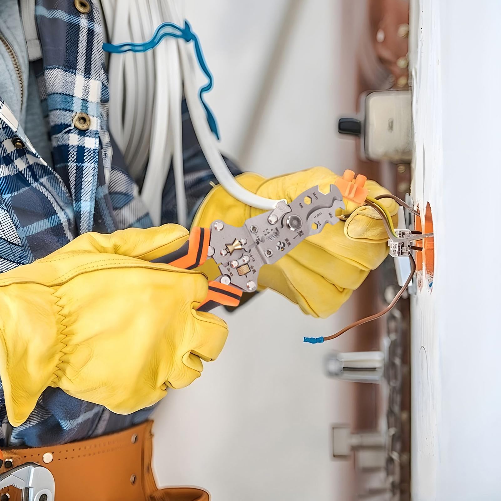 Szczypce do elektryka, narzędzie do usuwania drutu, przenośne składane elektryczne ściągacze - obcinacz do narzędzi ręcznych, wielofunkcyjne szczypce elektryczne do elektrycznego