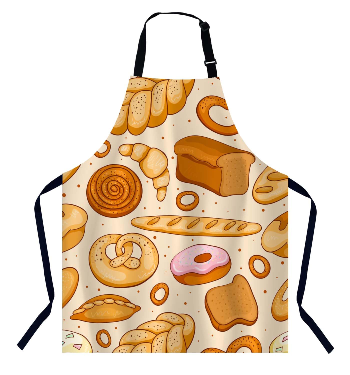 BGBDEIA Different Bread Kitchen Apron for Women Men, Adjustable Apron Chef Bakers Apron Cooking Apron Cooking Baking Gardening