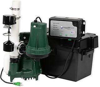 508-0007 AquaNot Spin 508 ProPak – Complete Sump Pump System with M98 Primary Pump & 12 V Battery Backup, Self-Testing, Check Valve & Float Switch - Basement Flood Protection
